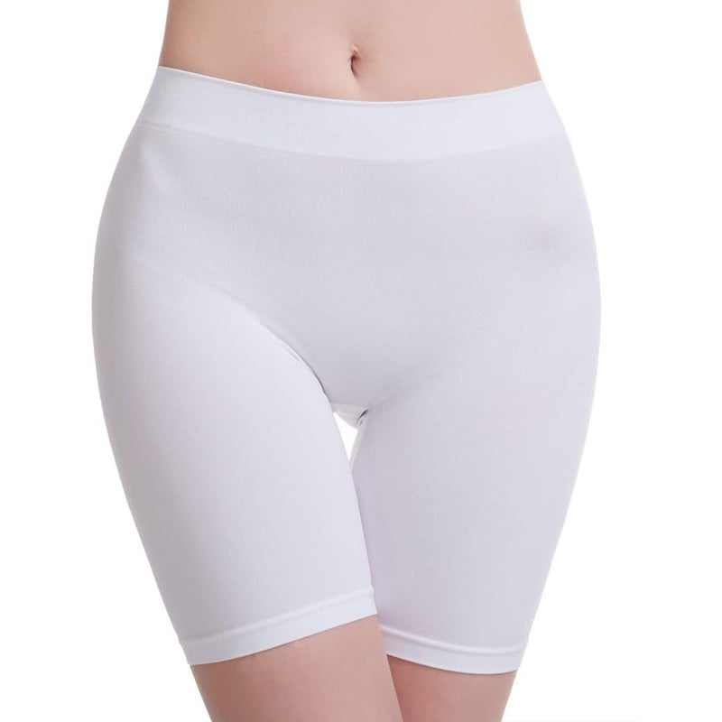 MELERIO Women's Slip Shorts, Comfortable Boyshorts Panties, Anti-Chafing Spandex Shorts for Under Dressï¼ˆWhite-XL - Image 2